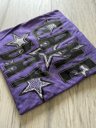 Game Day with Patterned STARS - Screen Printed Graphic Tee