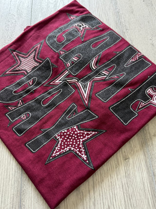 Game Day with Patterned STARS - Screen Printed Graphic Tee