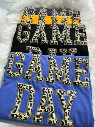 GAME DAY - Leopard PUFF Plus GLITTER - Screen Printed Graphic Tee