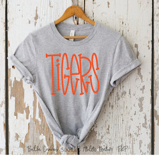 trendy  trending  Tigers  team spirit  sweatshirt  spirit wear  screenprinted  screen printed  school spirit  school mascot  popular  pick your color  peachy keen prints  Mascots  Mascot  graphic tee  cute  customize  comfort colors
