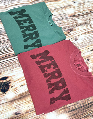 MERRY or JOLLY - TONAL INK - Screenprinted Graphic Tee