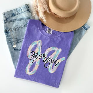 Yellow  trendy  trending  teal blue  teal  state design  ready to press  popular  Pink  peachy keen prints  pastels  Orange  hand drawn letters  hand drawn  Green  Georgia  faux rhinestones  DTF Transfer  DTF Printed Transfer  DTF Printed Design  DTF Printed  DTF Print Transfer  DTF Print Design  DTF Print  DTF  cute  colorful  blue