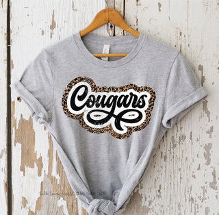 COUGARS - Retro Leopard- Distressed - DTF Transfer