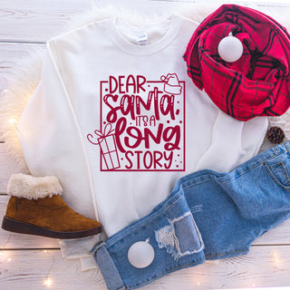 womens  trending  Screen Printed Transfer  Screen Printed Design  Screen Printed  Screen Print Transfer  Screen Print Design  Screen Print  sayings  saying  red  ready to press  popular  phrases  phrase  peachy keen prints  funny christmas  funny  family  dear santa its a long story  cute  christmas