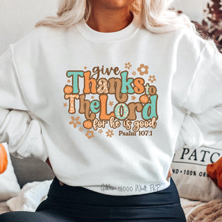 Trendy Boho  Thanksgiving  Thankful  Screen Printed Transfer  Screen Printed Design  Screen Printed  Screen Print Transfer  Screen Print Design  Sayings  Saying  RETRO  ready to press  pumpkin season boho  Phrases  Phrase  peachy keen prints  In All Things Give Thanks  high heat  Give Thanks to the Lord for he is good  fall  Faith Screen Print Design  faith  cute  colorful  boho colors  boho