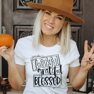 thankful grateful blessed  thankful and blessed  Thankful  simplistic  simple  Screen Printed Transfer  Screen Printed Design  Screen Printed  Screen Print Transfer  Screen Print Design  Sayings  Saying  ready to press  Pumpkin  Phrases  Phrase  peachy keen prints  hello pumpkin  Hello Fall  falling leaves  fall leaves  fall girl  Fall  cute pumpkin  cute  Black  autumn