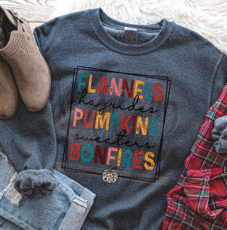 Flannels Hayrides Pumpkins Sweaters Bonfires Pumpkin Frame - High Heat