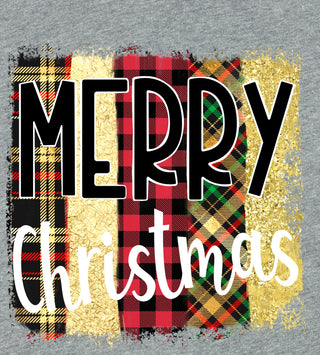Christmas Brush Strokes - YOUTH - Plaid and Gold - HIGH HEAT